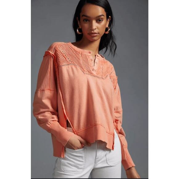 Anthropologie Tops - Anthropologie Pilcro 100% Cotton Pintuck Sweatshirt size Small